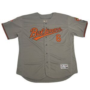 Baltimore Orioles‎ Baseball Jersey Schoop #6 Men's 60 Gray Flex Base Sewn